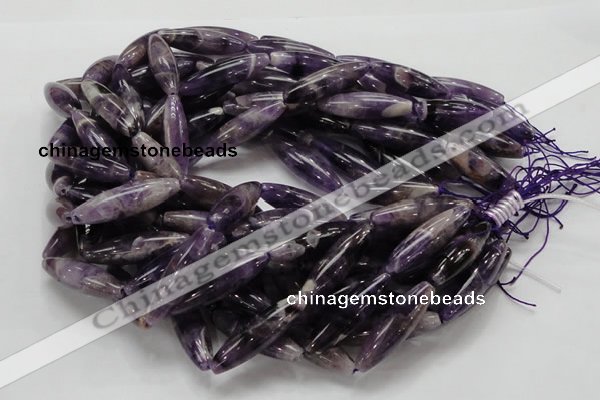 CDA16 15.5 inches 10*35mm rice dogtooth amethyst quartz beads