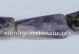 CDA88 15.5 inches 20*35mm twisted rectangle dogtooth amethyst beads