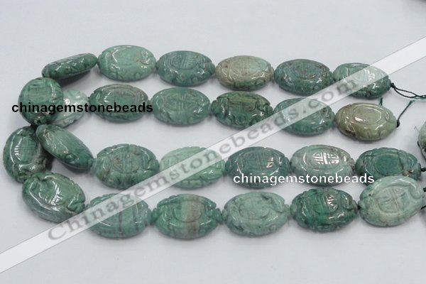 CDB15 15.5 inches 22*32mm carved oval natural new dragon blood jasper beads