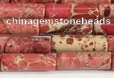 CDE1423 15.5 inches 4*13mm tube sea sediment jasper beads wholesale