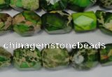 CDE155 15.5 inches 10*12mm faceted nugget dyed sea sediment jasper beads