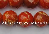 CDE2107 15.5 inches 20mm faceted round dyed sea sediment jasper beads