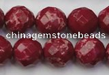 CDE2137 15.5 inches 20mm faceted round dyed sea sediment jasper beads