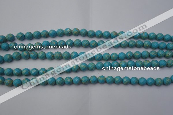 CDE2150 15.5 inches 6mm faceted round dyed sea sediment jasper beads