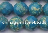 CDE2167 15.5 inches 20mm faceted round dyed sea sediment jasper beads