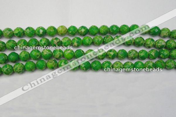 CDE2191 15.5 inches 8mm faceted round dyed sea sediment jasper beads