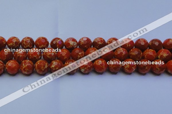 CDE2501 15.5 inches 16mm faceted round dyed sea sediment jasper beads
