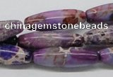 CDE33 15.5 inches 10*30mm rice dyed sea sediment jasper beads