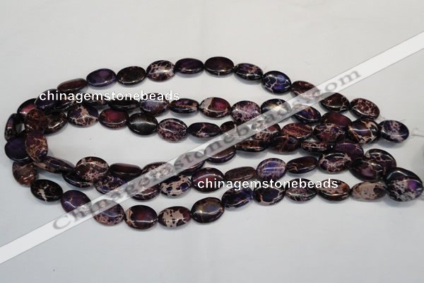 CDE417 15.5 inches 12*16mm oval dyed sea sediment jasper beads