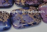 CDE442 15.5 inches 25*35mm rectangle dyed sea sediment jasper beads