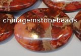 CDE536 15.5 inches 30*40mm oval dyed sea sediment jasper beads