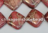 CDE570 15.5 inches 18*18mm diamond dyed sea sediment jasper beads