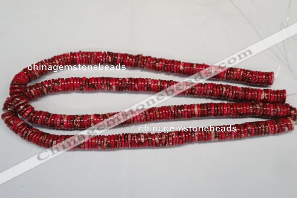 CDE602 15.5 inches 2*10mm heishi dyed sea sediment jasper beads