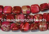 CDE621 15.5 inches 12*12mm square dyed sea sediment jasper beads