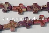 CDE722 15.5 inches 12*16mm cross dyed sea sediment jasper beads