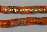 CDE737 15.5 inches 8*8mm tube dyed sea sediment jasper beads