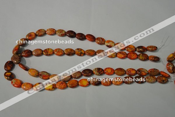 CDE750 15.5 inches 12*14mm oval dyed sea sediment jasper beads
