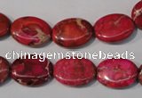 CDE782 15.5 inches 12*16mm oval dyed sea sediment jasper beads