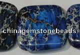CDE903 15.5 inches 34*34mm square dyed sea sediment jasper beads