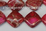 CDI638 15.5 inches 18*18mm diamond dyed imperial jasper beads