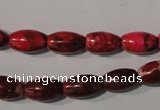 CDI777 15.5 inches 8*13mm rice dyed imperial jasper beads
