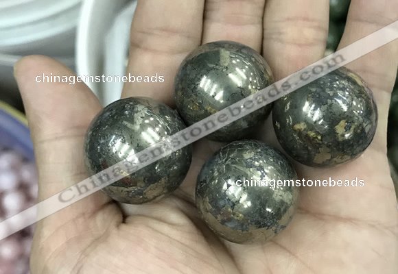 CDN09 25mm round pyrite gemstone decorations wholesale