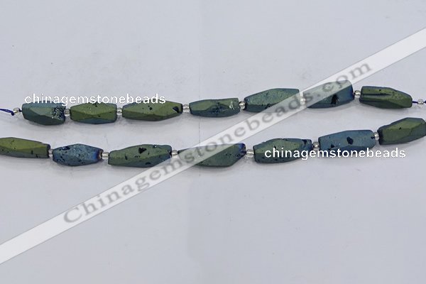 CDQ651 8 inches 8*20mm - 10*30mm freeform druzy quartz beads