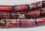 CDT34 15.5 inches 8*16mm column dyed aqua terra jasper beads