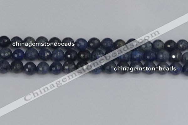 CDU319 15.5 inches 12mm faceted round blue dumortierite beads