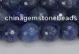 CDU324 15.5 inches 8mm faceted round blue dumortierite beads