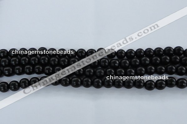 CEY03 15.5 inches 8mm round black ebony wood beads wholesale