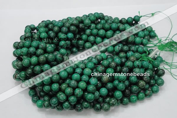 CFA68 15.5 inches 10mm round green chrysanthemum agate beads