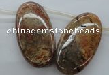 CFC104 Top-drilled 20*30mm oval fossil coral beads wholesale