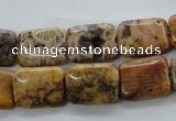 CFC115 15.5 inches 10*14mm rectangle fossil coral beads wholesale