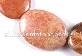 CFC43 25*35mm oval 15 inches fossil coral beads Wholesale