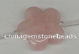 CFG1011 15.5 inches 30mm carved flower rose quartz beads