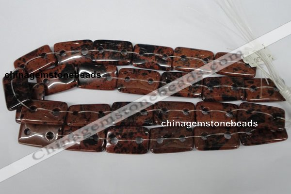 CFG337 15.5 inches 20*30mm carved rectangle mahogany obsidian beads