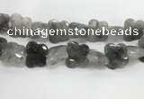 CFG975 15.5 inches 30*33mm carved butterfly cloudy quartz beads