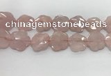 CFG978 15.5 inches 33*33mm carved flower rose quartz beads