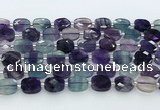 CFL1235 15.5 inches 8*10mm faceted rectangle fluorite beads