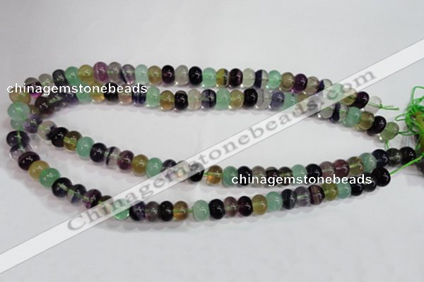 CFL762 15.5 inches 6*10mm rondelle rainbow fluorite gemstone beads