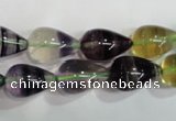 CFL766 15.5 inches 10*16mm teardrop rainbow fluorite gemstone beads