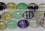 CFL776 15.5 inches 12*16mm oval rainbow fluorite gemstone beads