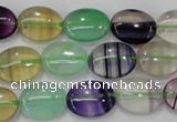CFL777 15.5 inches 13*18mm oval rainbow fluorite gemstone beads