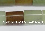 CFW119 15.5 inches 15*20mm tube flower jade gemstone beads