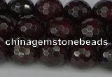CGA664 15.5 inches 10mm faceted round red garnet beads wholesale