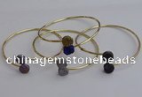 CGB2048 10mm coin plated druzy agate gemstone bangles wholesale