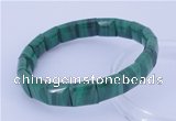 CGB226 7 inches 10*10mm square natural malachite gemstone bracelets