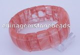 CGB236 8 inches 12*25mm rectangle cherry quartz gemstone bracelet