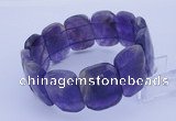 CGB286 8 inches 18*25mm faceted rectangle amethyst gemstone bracelet
